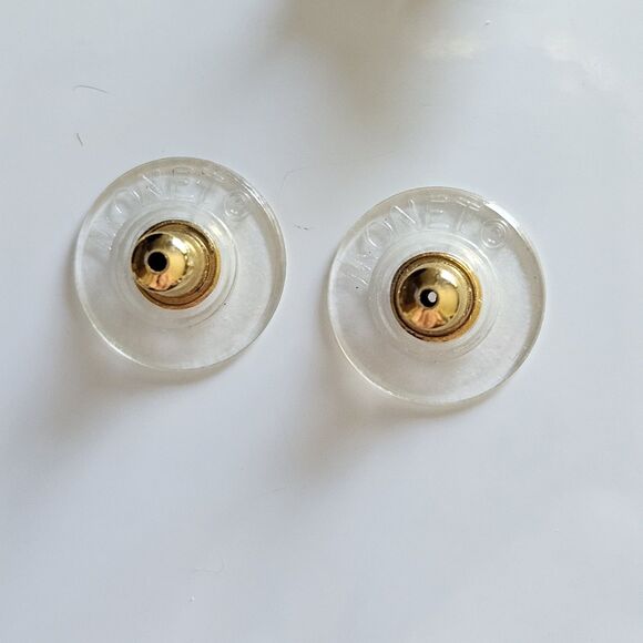 *Sale* Vintage Monet Gold Tone Diamond Shaped Earrings - Picture 8 of 13